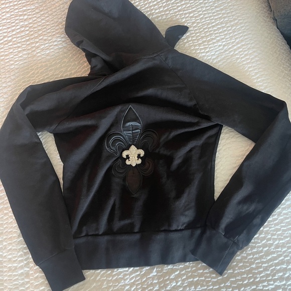 Twisted Heart Black Hoodie wideleg Pants track set bling embellishments M Y2K - Picture 3 of 17